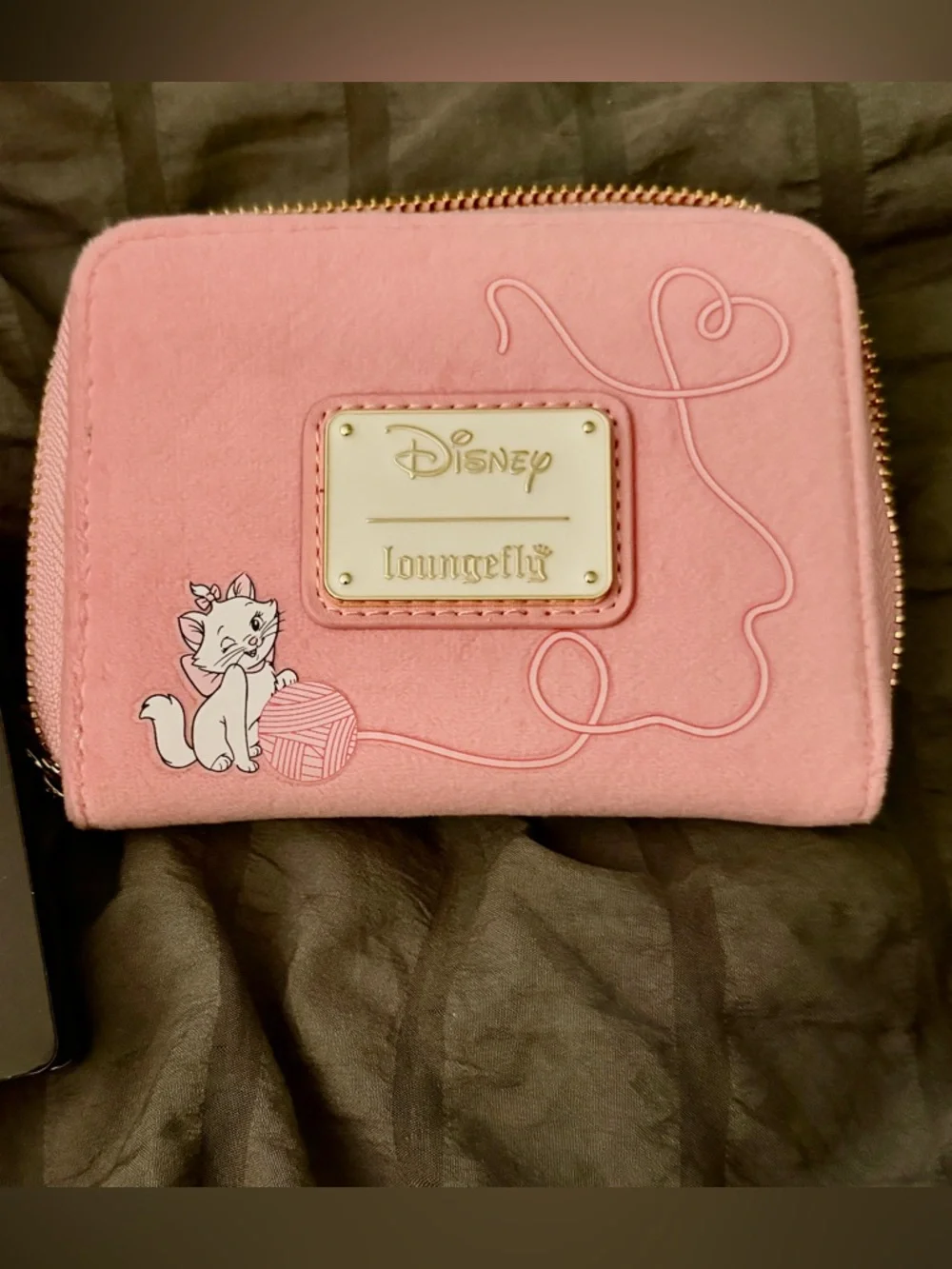 Loungefly Pink and White Disney Aristocrat Zip Around Wallet with Gold Hardware - Picture 2 of 5